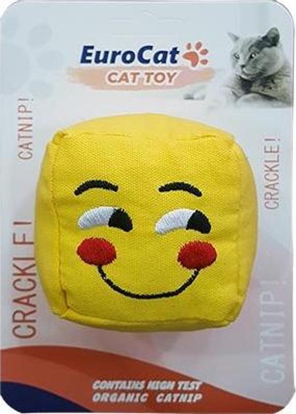 EuroCat Kedi Oyuncağı Gülen Smiley Küp 6 cm - Image 1