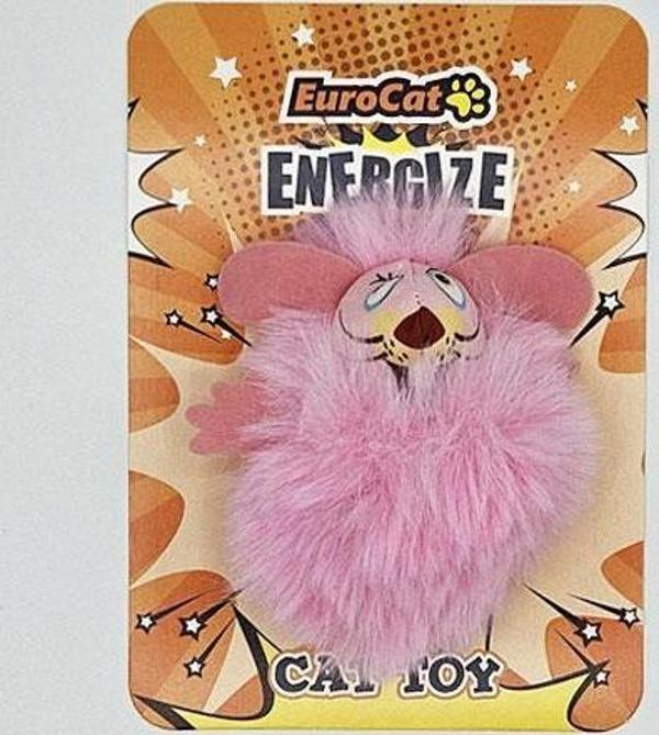 EuroCat Kedi Oyuncağı Pembe Tüylü Fare - Image 1