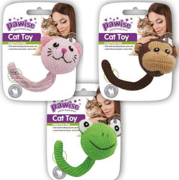Pawise Catnipli Sesli Örme Kedi Oyuncağı 12 cm - Image 1