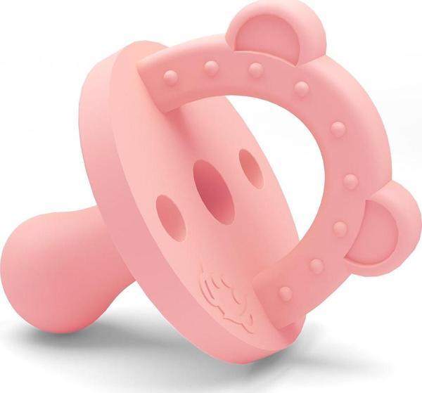 Lujobear Silikon Emzik Ve Diş Kaşıyıcı 0-6 Ay (Stage 1 ) L Pink - Image 1