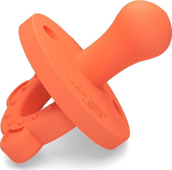 Lujobear Silikon Emzik Ve Diş Kaşıyıcı 0-6 Ay Stage 1 Orange - Image 1