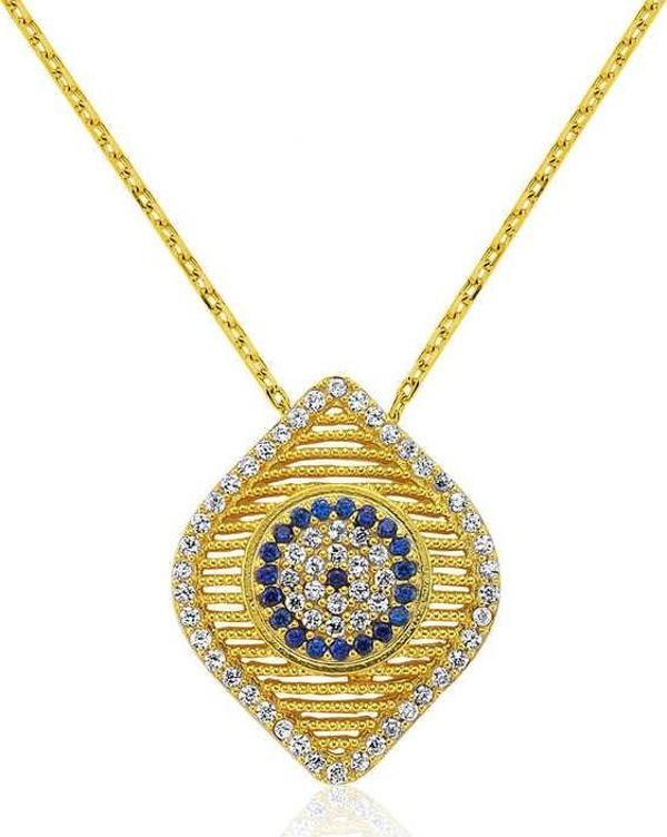 925 Ayar Gümüş Nazar Kadın Gümüş Kolye - Image 1