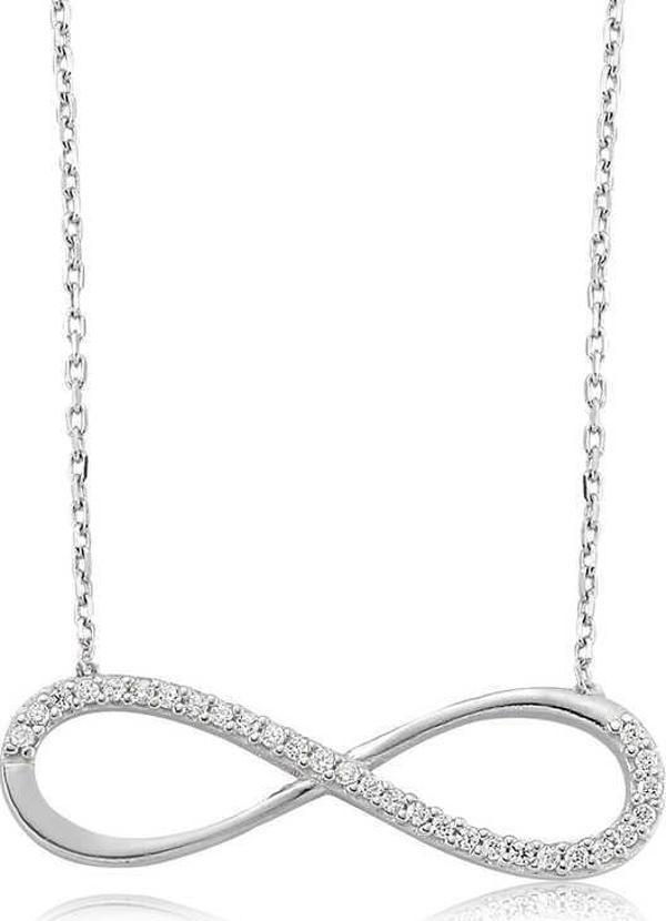 925 Ayar Gümüş Sonsuzluk Kadın Gümüş Kolye - Image 1