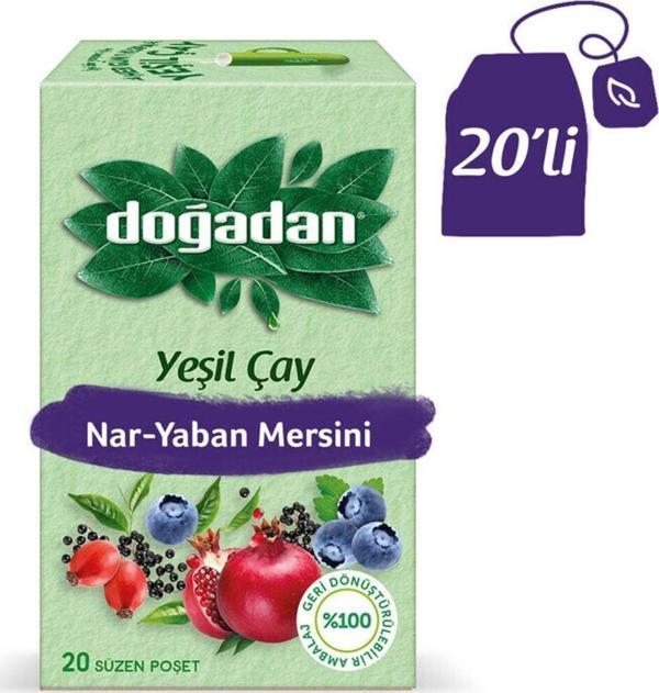 Doğadan Yeşil Çay Nar Yaban Mersini 20'Li Paket - Image 1