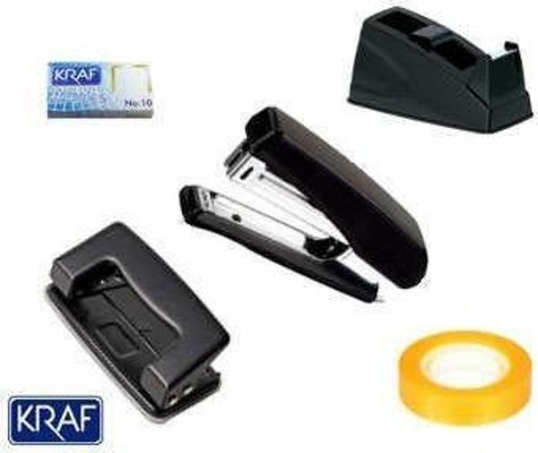 5 PARÇA OFİS KIRTASİYE SETİ ZIMBA, ZIMBA TELİ, DELGEÇ, BANT MAKİNESİ, BANT - Image 1