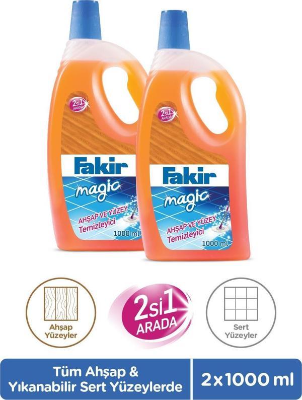 Fakir Magic 2'si 1 Arada Ahşap ve Sert Yüzey Temizleyici 1000ml x 2 Adet - Image 1