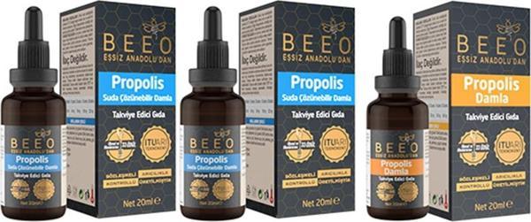 Bee'o 2 Adet 20 ml Suda Çözünür Propolis Damla 1 Adet 20 ml Propolis Damla - Image 1