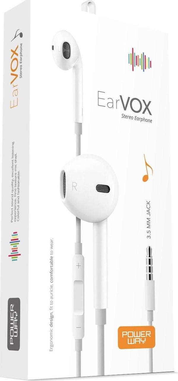 İPhone 3.5 mm Jack Girişli Mikrofonlu Kablolu Kulaklık Tüm Cihazlara Uyumlu Stereo EarVox - Image 1