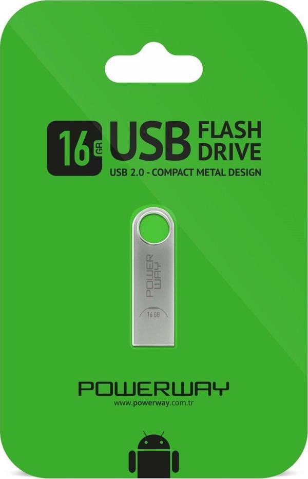 Powerway 16 GB Metal Usb Flash Bellek - Image 1