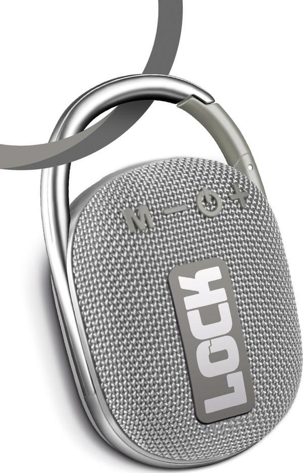 Powerway Lock Gümüş Taşınabilir Bluetooth Hoparlör Kilit Özellikli Yüksek Ses Gücü - Image 1