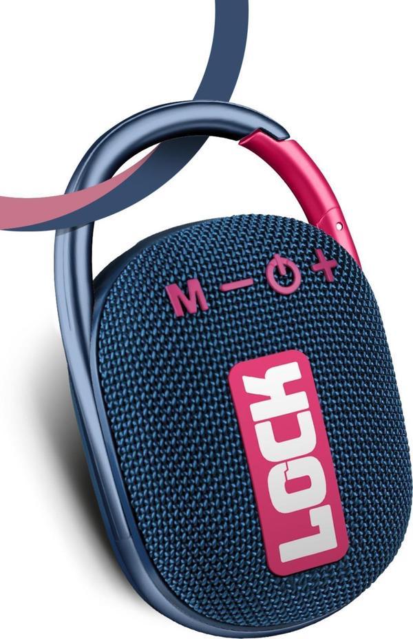 Powerway Lock Mavi Taşınabilir Bluetooth Hoparlör Kilit Özellikli Yüksek Ses Gücü - Image 1