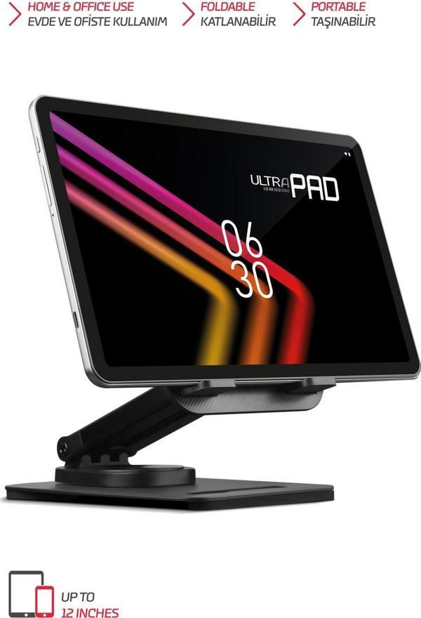 4 Eksenli 360 Derece Dönen 12 Inc Ekrana Kadar Tüm Tablet ve Telefonla Uyumlu Ayaklı Stand TMS30 - Image 1