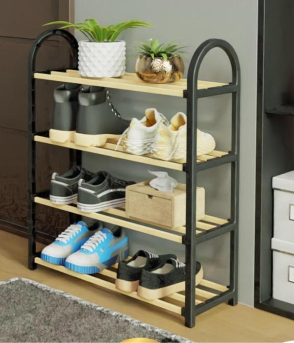 Stickwood 4 Katlı 1.sınıf Süper Kalite Ahşap Ayakkabılık 2 Yıl Garantili Sw 5004 - Image 1