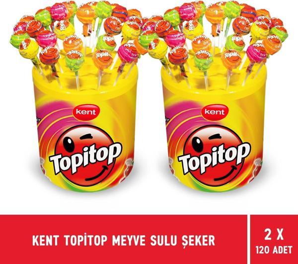 Kent Topitop Meyve Sulu Şekerleme 120'li Kavanoz - 2 Adet - Image 1