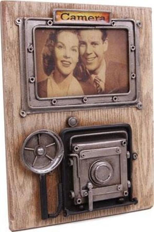 Dekoratif Metal Çerçeve Fotoğraf Makinesi Dekorlu Hediyelik - Image 1