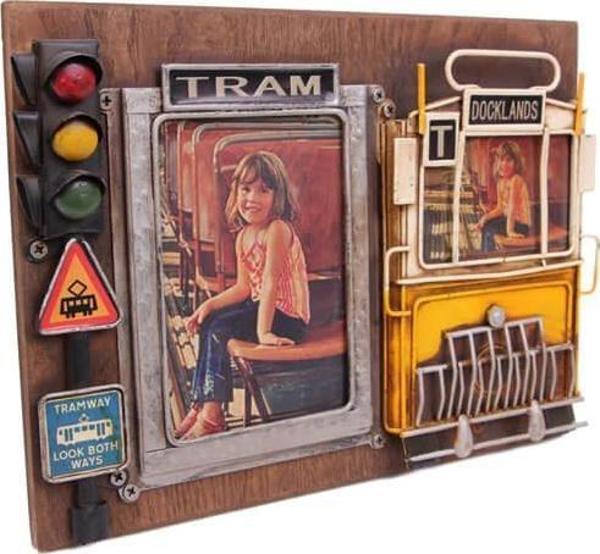 Dekoratif Metal Çerçeve Tramvay Dekorlu Vintage Ev Ofis Hediyelik - Image 1