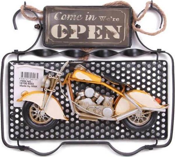 Dekoratif Metal Kapı Yazısı Motosiklet Dekorlu Vintage Hediyelik - Image 1