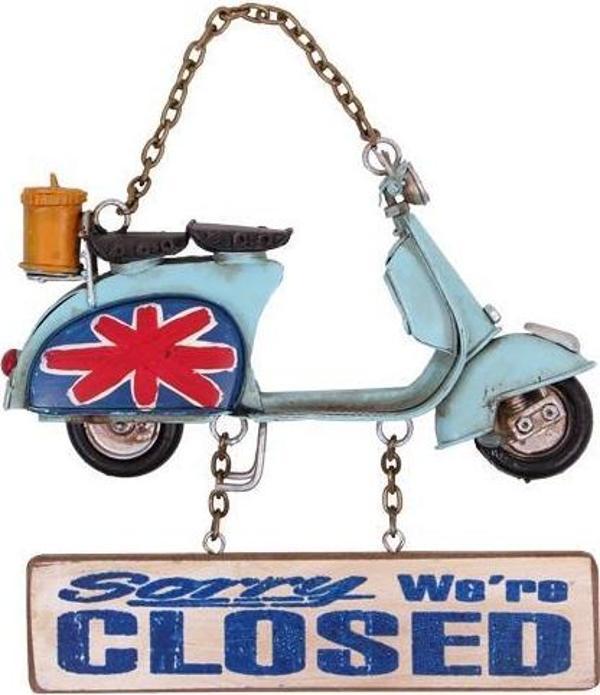 Dekoratif Metal Kapı Yazısı Scooter Vintage  Dekoratif Hediyelik - Image 1