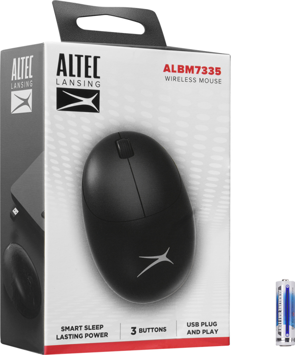 Altec Lansing ALBM7335, Siyah, 2.4GHz USB,  1200DPI, Kablosuz Optik Mouse - Image 1