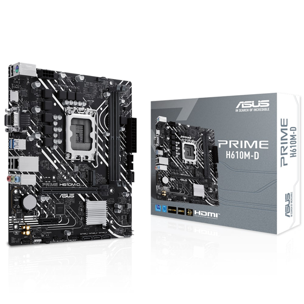 ASUS PRIME H610M-D, 2xDDR5, M.2, D-SUB, HDMI, RS232 Port, 12-13.Nesil, LGA1700 Soket, Anakart - Image 1