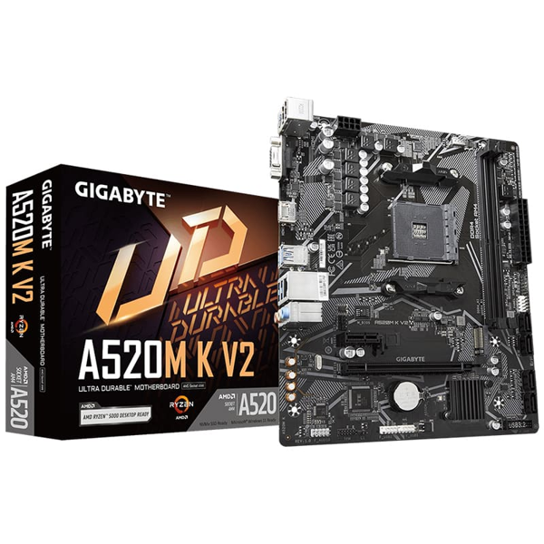 Gigabyte A520M-K-V2 AMD AM4 DDR4 Micro ATX Anakart - Image 1