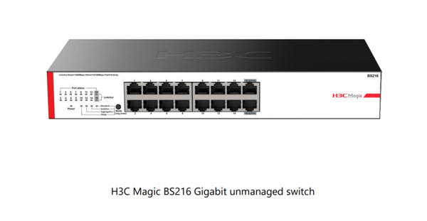 H3C Magic BS216, 16 Port, GigaBit, 2 Port GigaBit Uplink, Yönetilemez, Metal Kasa, Rack Mount Switch - Image 1