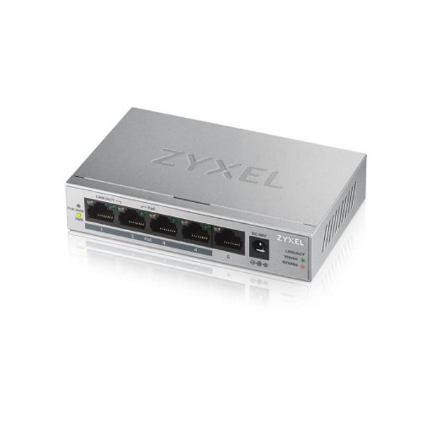 ZyXEL GS1005HP, 5 Port Poe, GigaBit, 60W Yönetilemez, Masaüstü Switch - Image 1