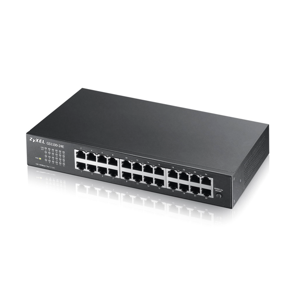ZyXEL GS1100-24E V3, 24 Port, GigaBit, Yönetilemez, Sessiz, Rackmount Switch - Image 1