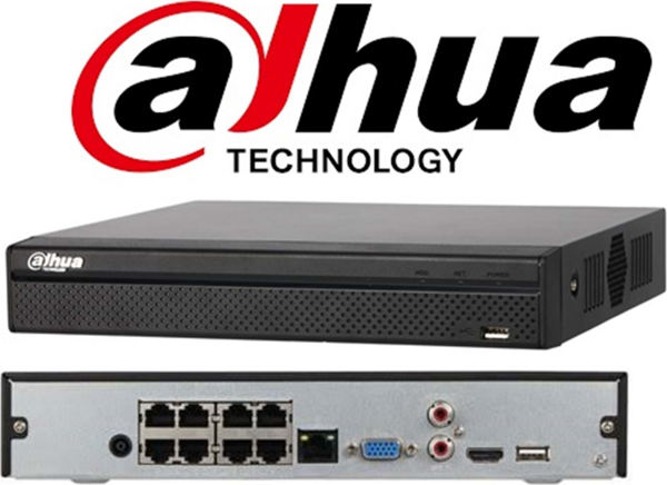 DAHUA  NVR2108HS-8P-T, 8Kanal PoE, 8Mpix, H265+, 1 HDD Desteği, 1080P Kayıt, 80Mbps Bant Genişliği, NVR - Image 1