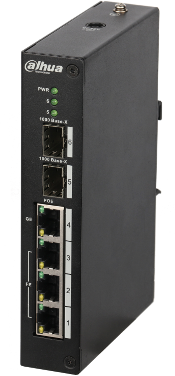DAHUA PFS3206-4P-96, 4 Port, 3FE PoE+1GE Hi-PoE 2xSFP Endüstriyel Switch Yönetilemez,  Switch - Image 1