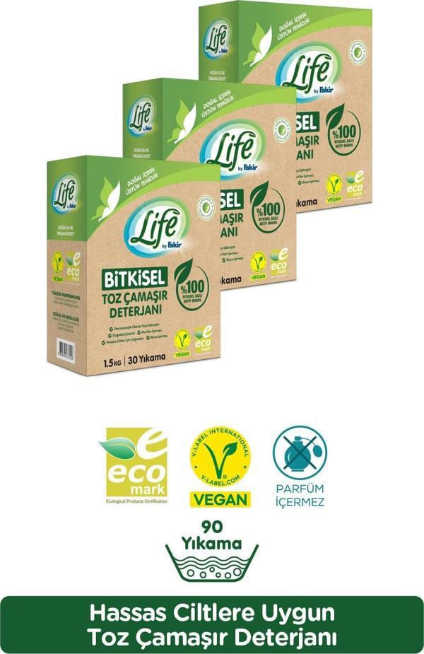 Life by Fakir %100 Bitkisel Bazlı Doğal Toz Çamaşır Deterjanı 3 Adet - Image 1