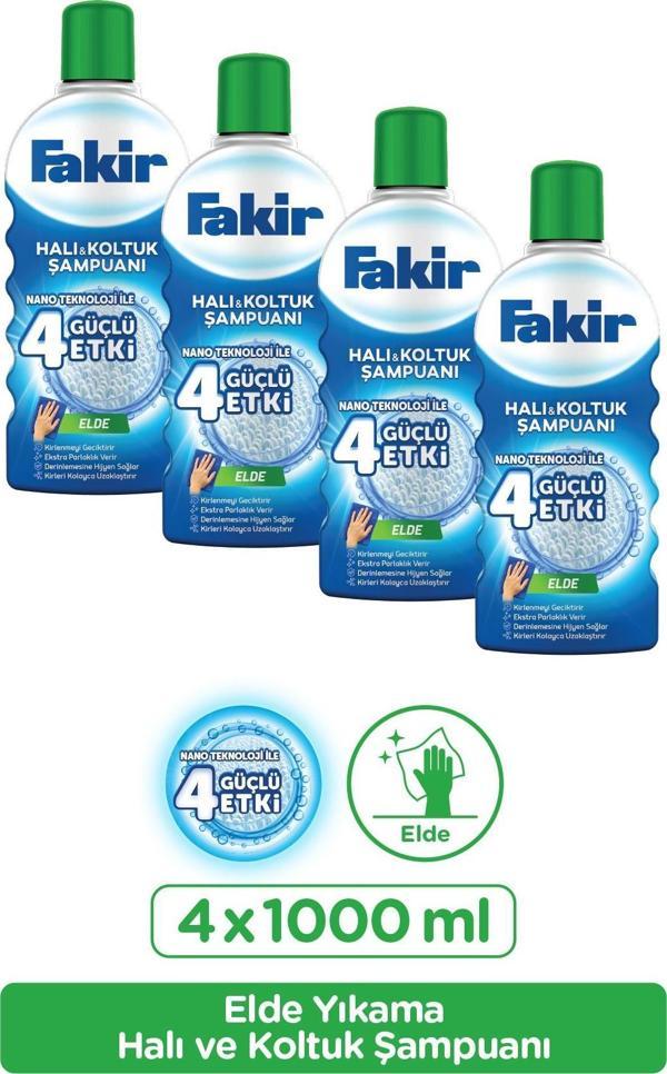 Fakir Nano Teknoloji ile Elde Yıkama Halı ve Koltuk Şampuanı 1000 ml x 4 Adet - Image 1