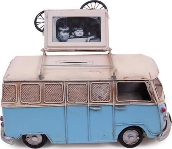 Dekoratif Metal Minibüs Çerçeveli ve Kumbaralı Hediyelik - Image 1