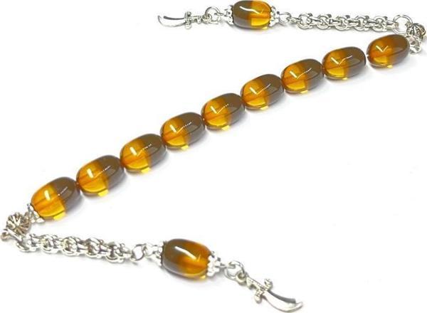 Kapsül Model 7-11mm Sarı Siyah Taraftar Ateş Kehribar Zaza Tesbih - Image 1