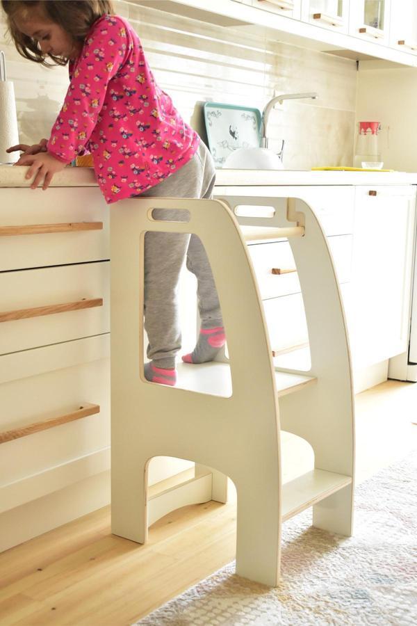 Irk Lemoon Ahşap Çocuk Öğrenme Kulesi Montessori Mutfak Aktivite Kulesi - Image 1