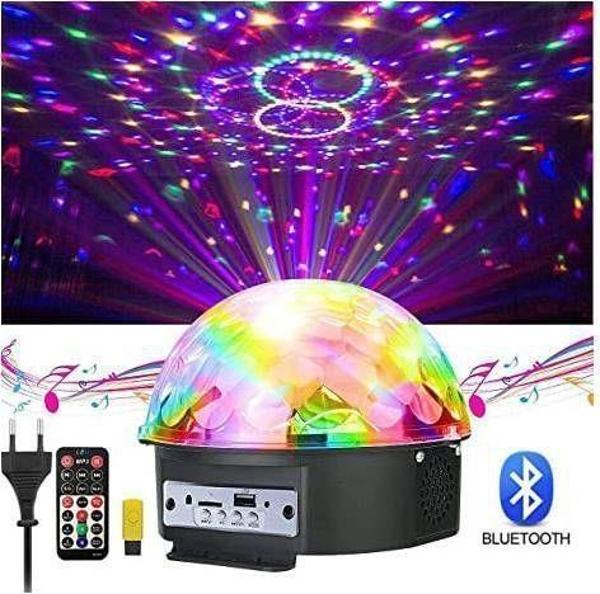 Azemax Bluetootlu Led Disko Topu Küre Işığı Usb+Sd Kart Girişli - Image 1
