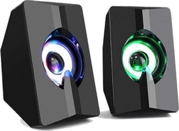 Azemax Usb 2.0 Işıklı Speaker 1+1 Hoparlör RGB Speaker - Image 1