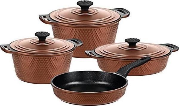 Oms Triana 7 Parça Granit Döküm Tencere Seti Bronz 3536 - Image 1