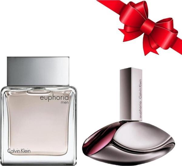 Calvin Klein Euphoria Men EDT Erkek Parfüm 100ML + Euphoria EDP Kadın Parfüm 100ML Sevg - Image 1