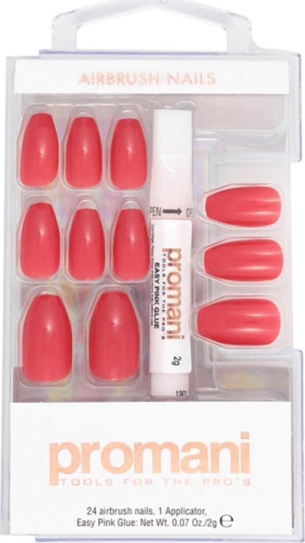 Promani PR-5655 Gül Pembe Takma Tırnak Seti - Image 1