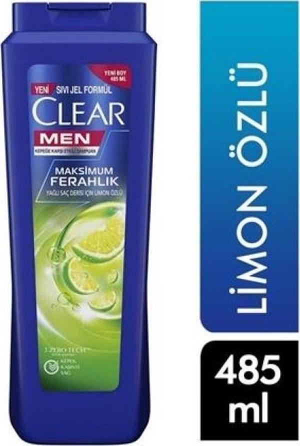 Clear Men Kepeğe Karşı Etkili Şampuan Maksimum Ferahlık Yağlı Saç Derisi İçin Limon Özlü 485 ml - Image 1