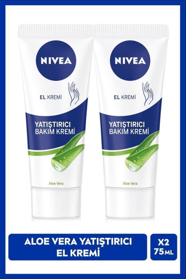 Yatıştırıcı El Bakım Kremi Aloe Vera 75ml, Nemlendirici, Yumuşak Cilt, Hızlı Emilir, X2 Adet - Image 1