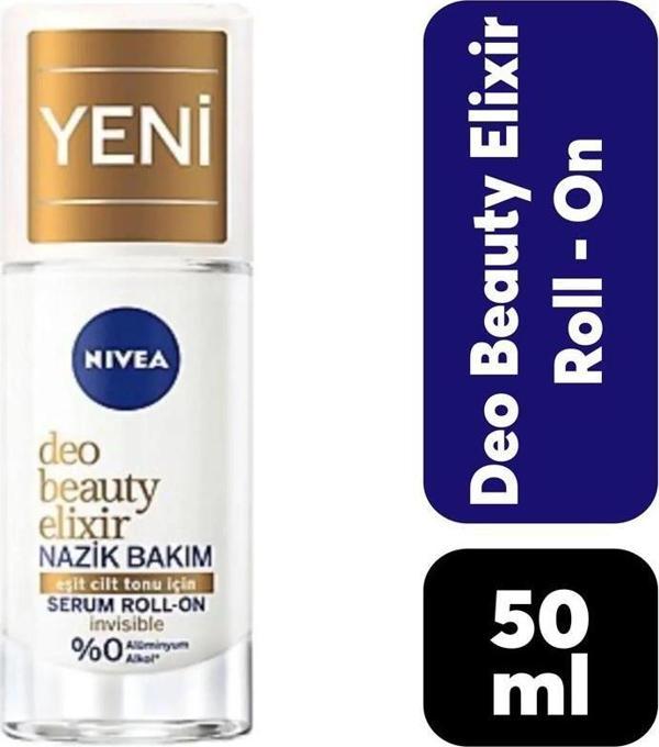 Nivea Deo Beauty Elixir Nazik Bakım Serum Roll-On Kadın Deodorant 40ML - Image 1