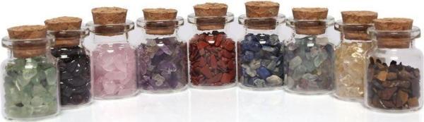 Sahi Aksesuar Tüp Şişelerde Kırık Doğal Taşlar Mix 9 Adet - Image 1