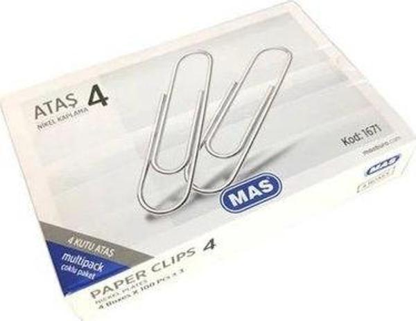 Mas Multıpack Ataş No:4Nikel Kaplı Süper Kalite 100 Adet - Image 1