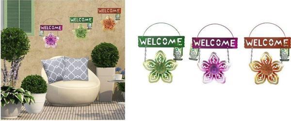 Bosphorus Balkon,Bahçe Ve Oda Hoşgeldiniz Tabelası 3 Lü Set Çiçekli 26X20X0,2Cm - Image 1