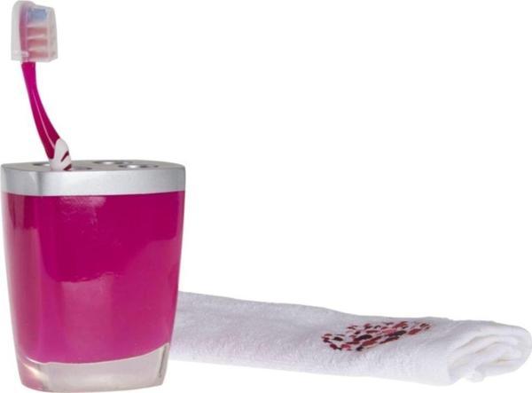 Bosphorus Diş Fırçalık Gri Pembe Poliresin 8X4X11Cm - Image 1