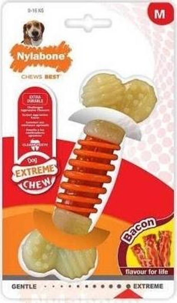 Nylabone Domuz Pastırması Aromalı Köpek Çiğneme Kemiği M - Image 1