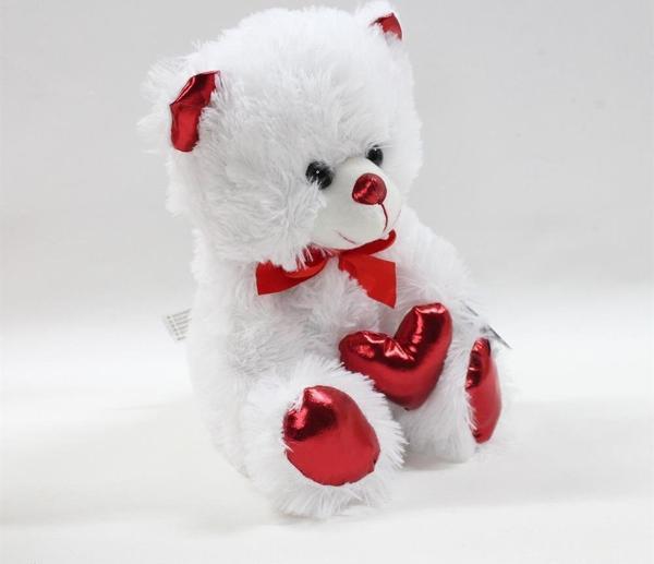 Halley Oyuncak 62500 Parlak Kalpli Beyaz Peluş Ayı 30 cm - Image 1