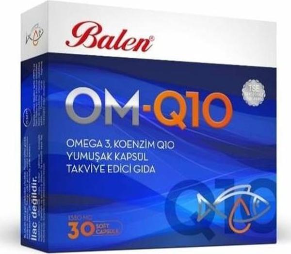 Balen OM-Q10 Omega 3 Koenzim Q10 1380 mg 30 kapsül - Image 1
